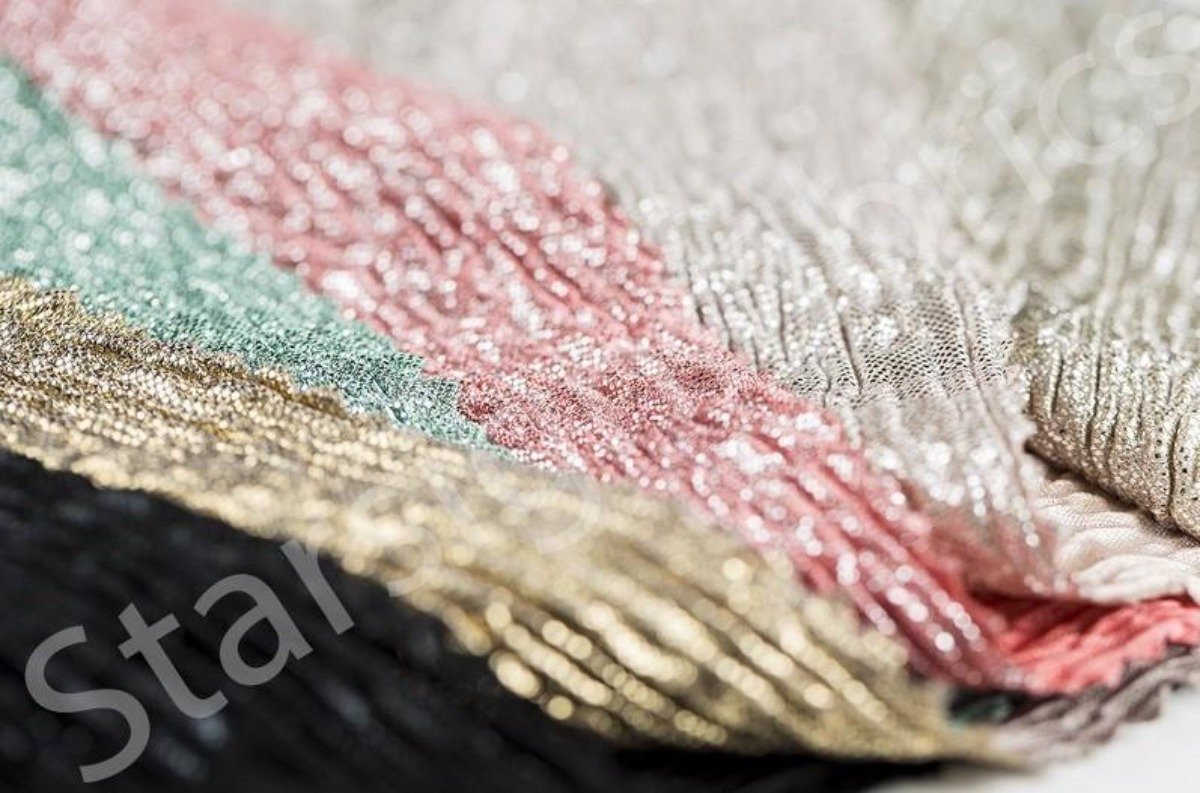 Foil Print Crimped Knitted Fabrics | Burç Fabric
