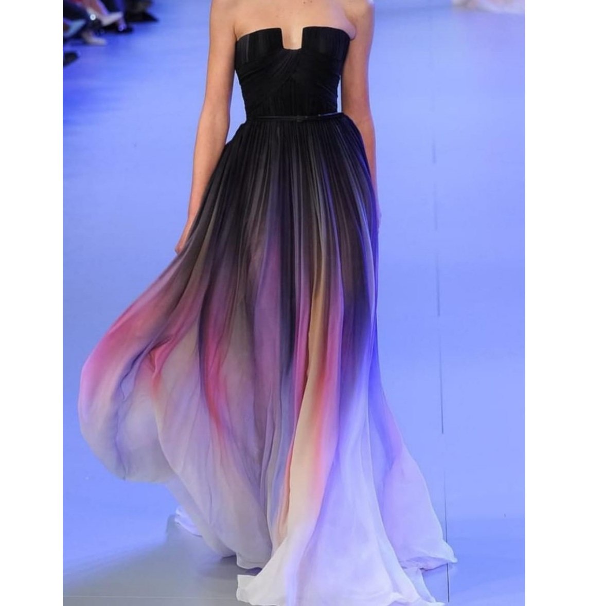 Soft Ombre Micro Knit Tulle Dress with Rainbow Design | Burç Fabric