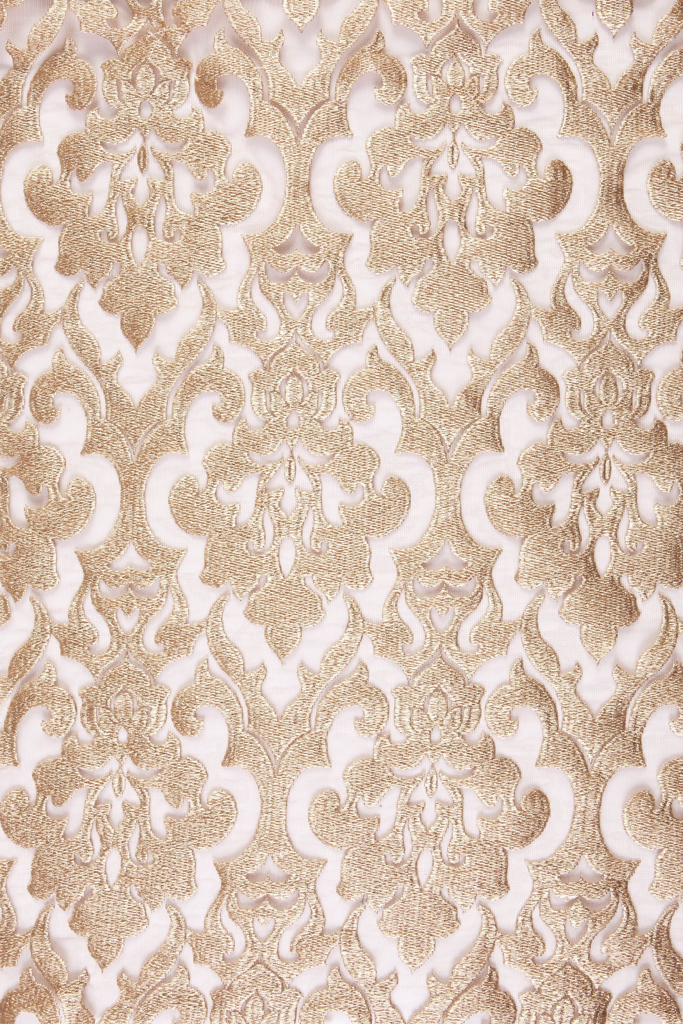 Anatolian Style Elegant Gold Thread Embroidered Fabric | Burç Fabric