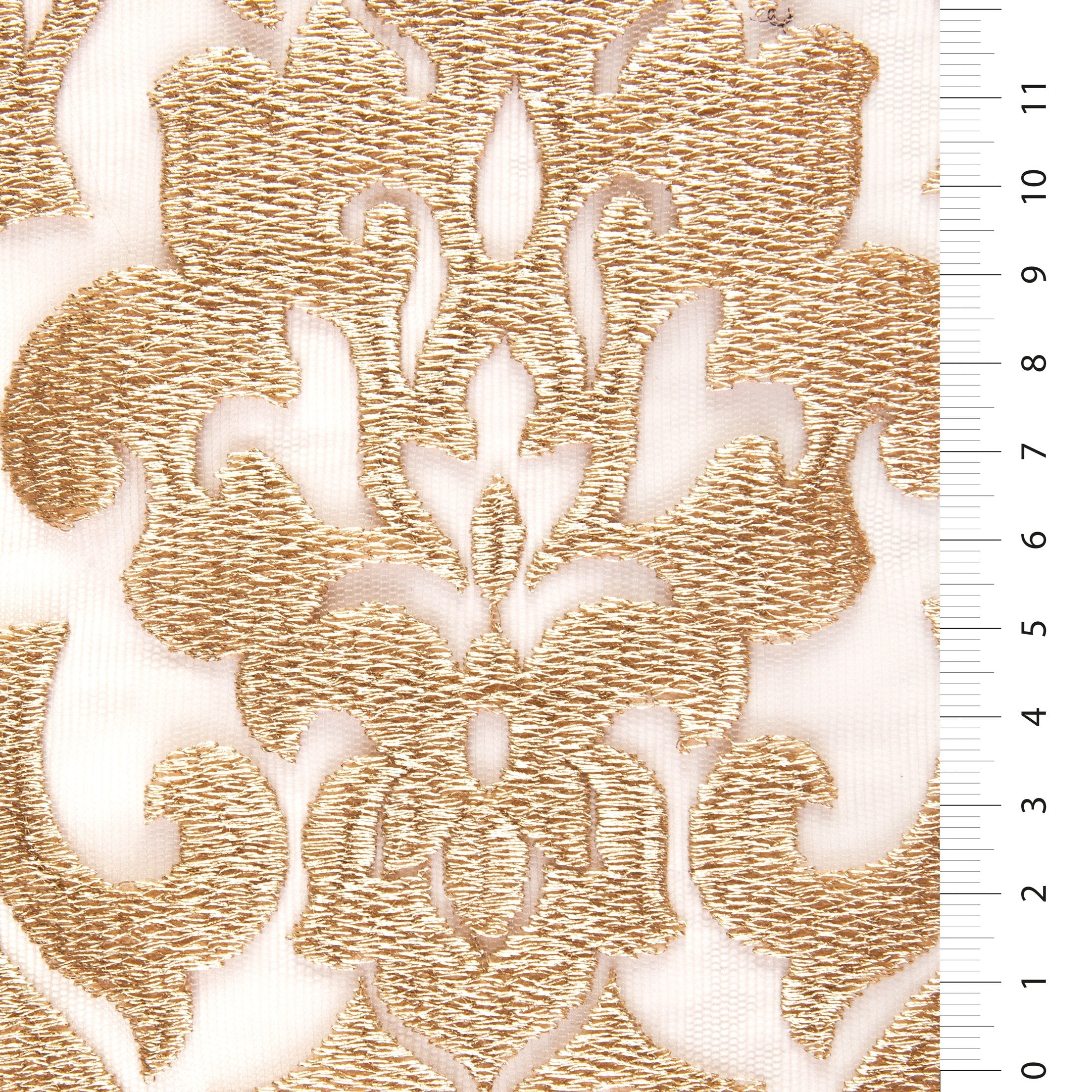 Anatolian Style Elegant Gold Thread Embroidered Fabric | Burç Fabric