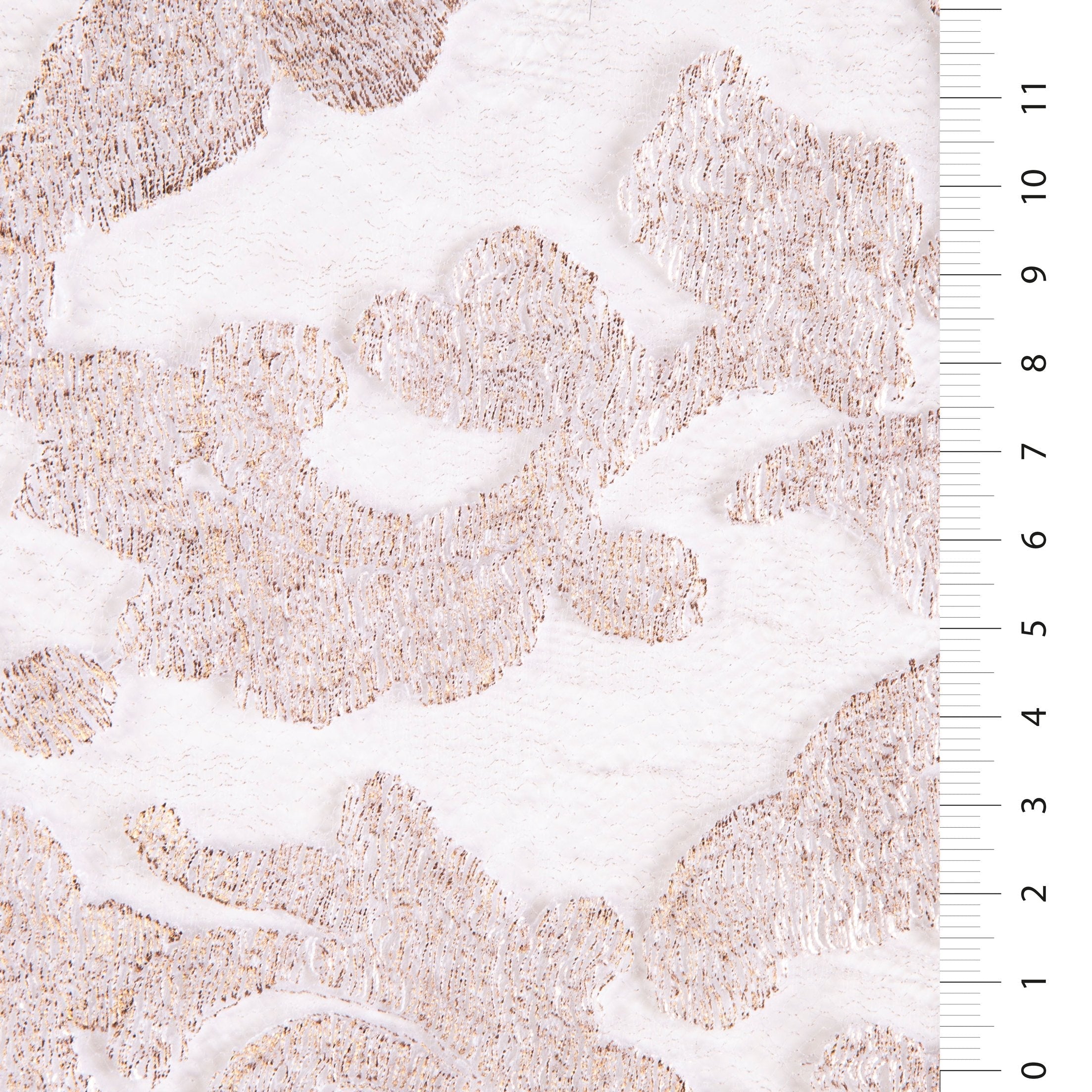 Foil Print Floral Design Thread Embroidered Lace Fabric