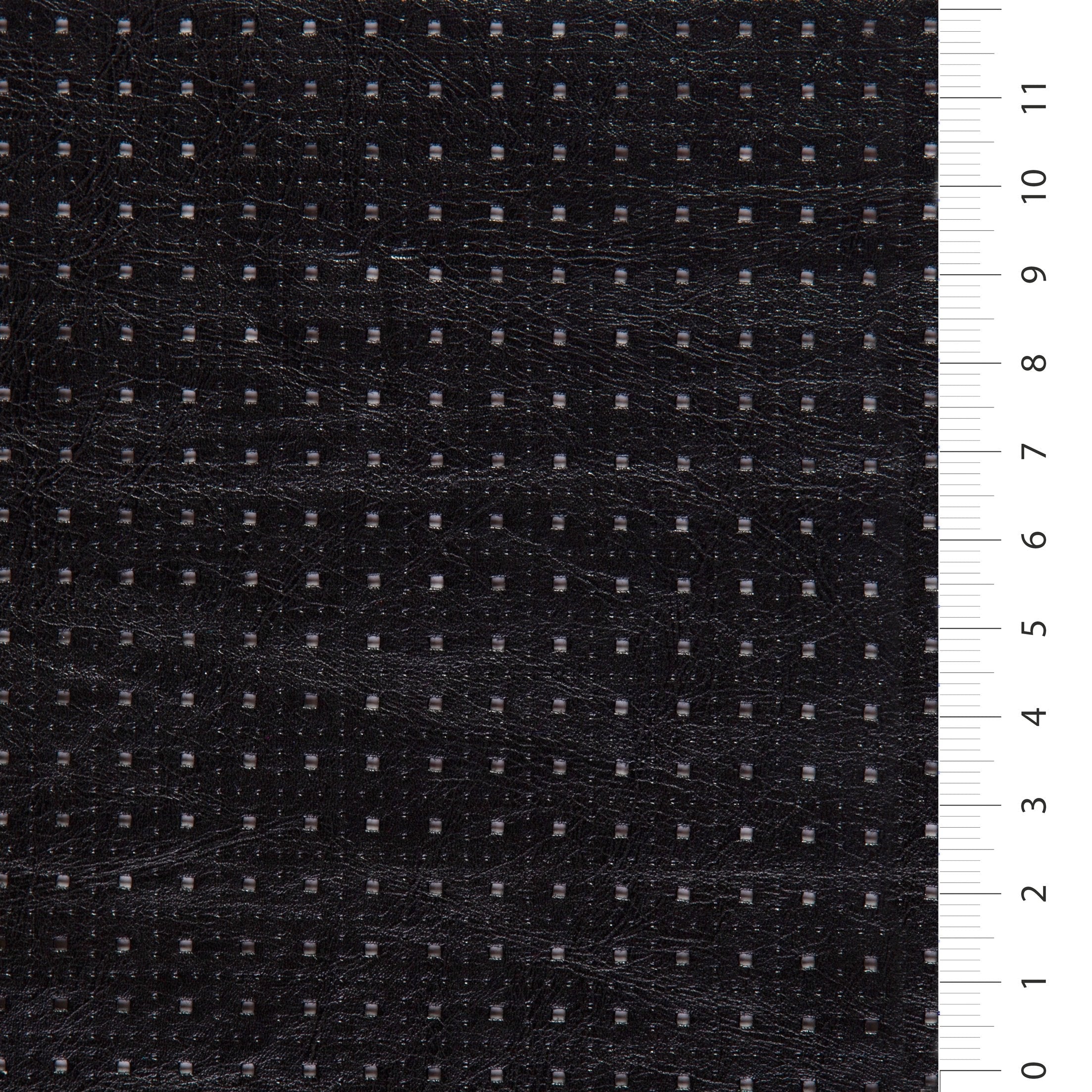 Black Spot Design Laser Cut Faux Leather Fabric | Burç Fabric