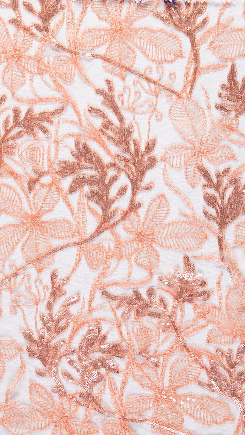 Geneva Style Coral Flower Embroidered Lace Fabric | Burç Fabric