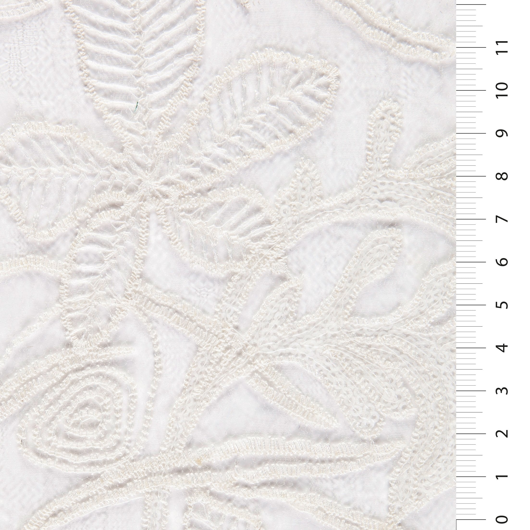 Geneva Style White Floral Embroidered Lace Fabric | Burç Fabric