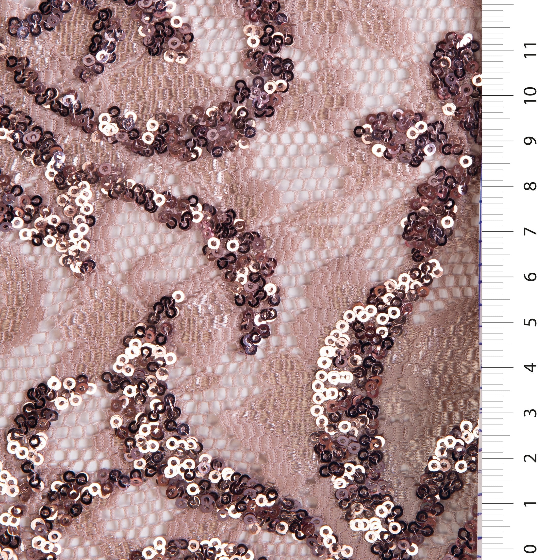 Pink Flower Pattern Sequin Lace Embroidery Fabric | Burç Fabric