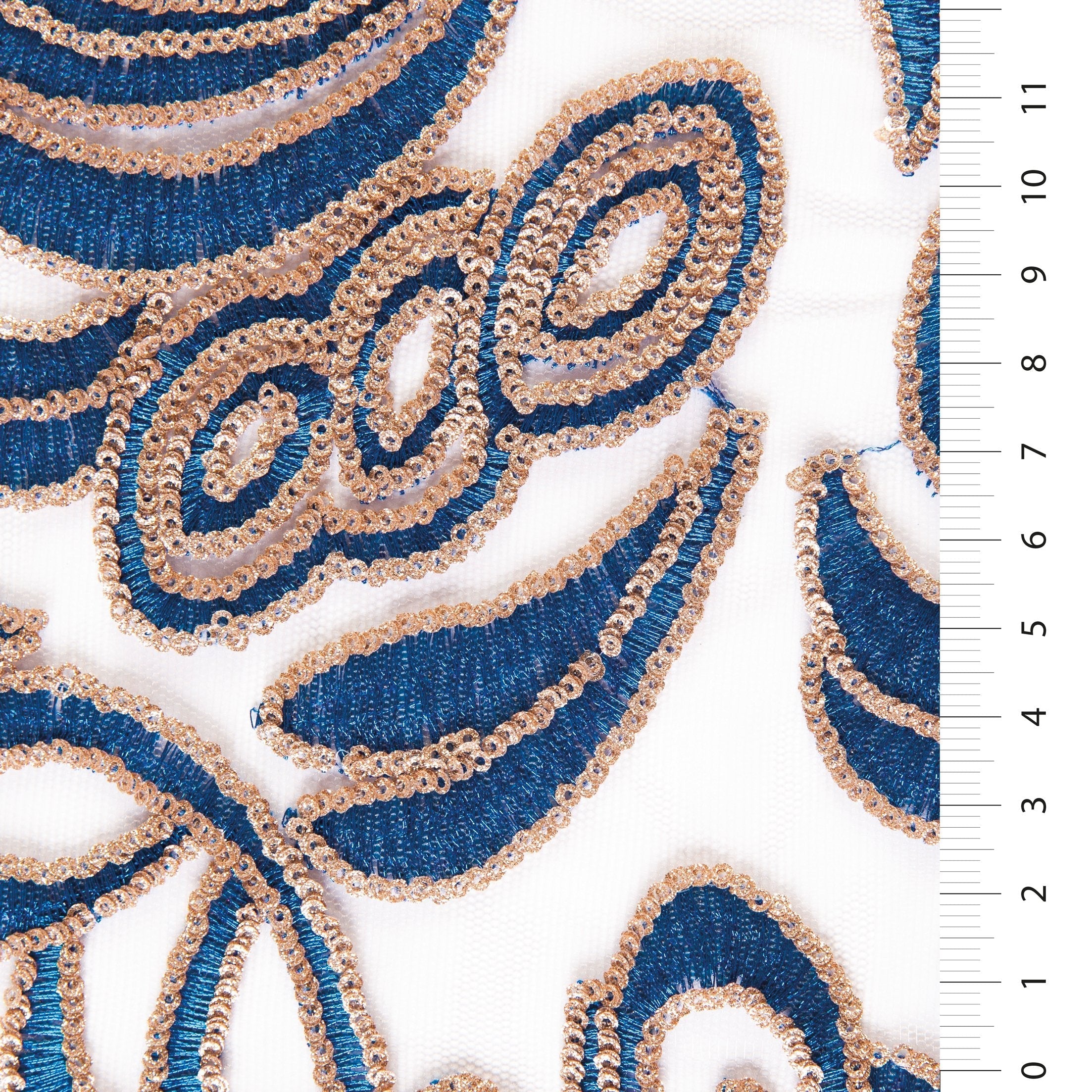 Multicolored Ornamental Embroidered Fabric