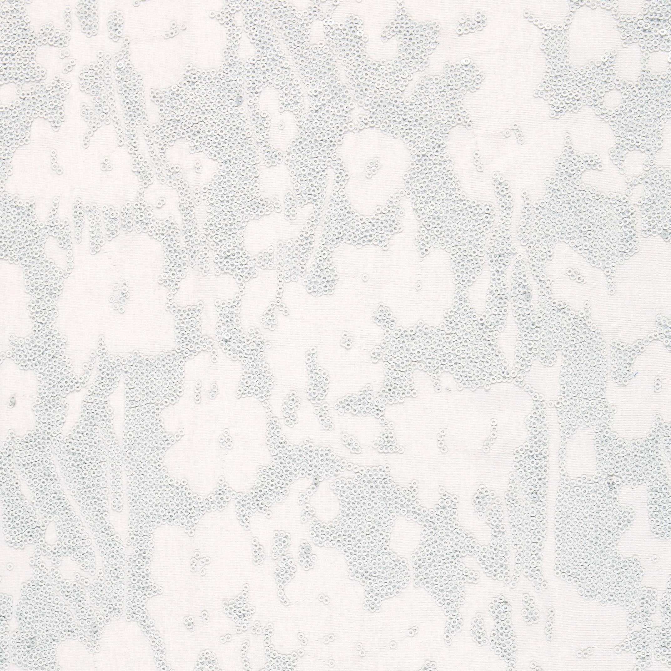 Ivory Rayon Viscose Sequin Embroidery Fabric | Burç Fabric