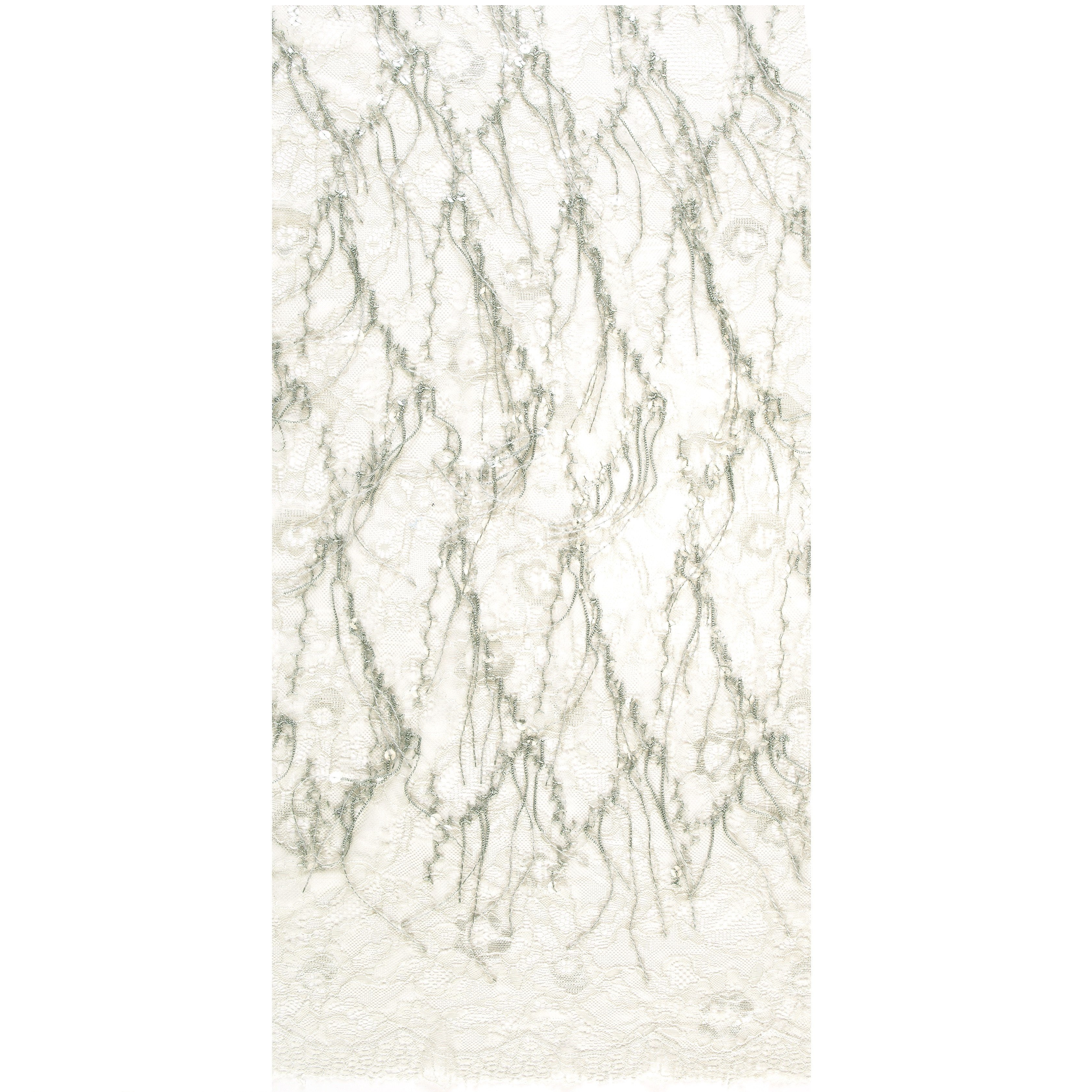 3D Fringed Wavy Sequin Embroidery Lace Fabric | Burç Fabric