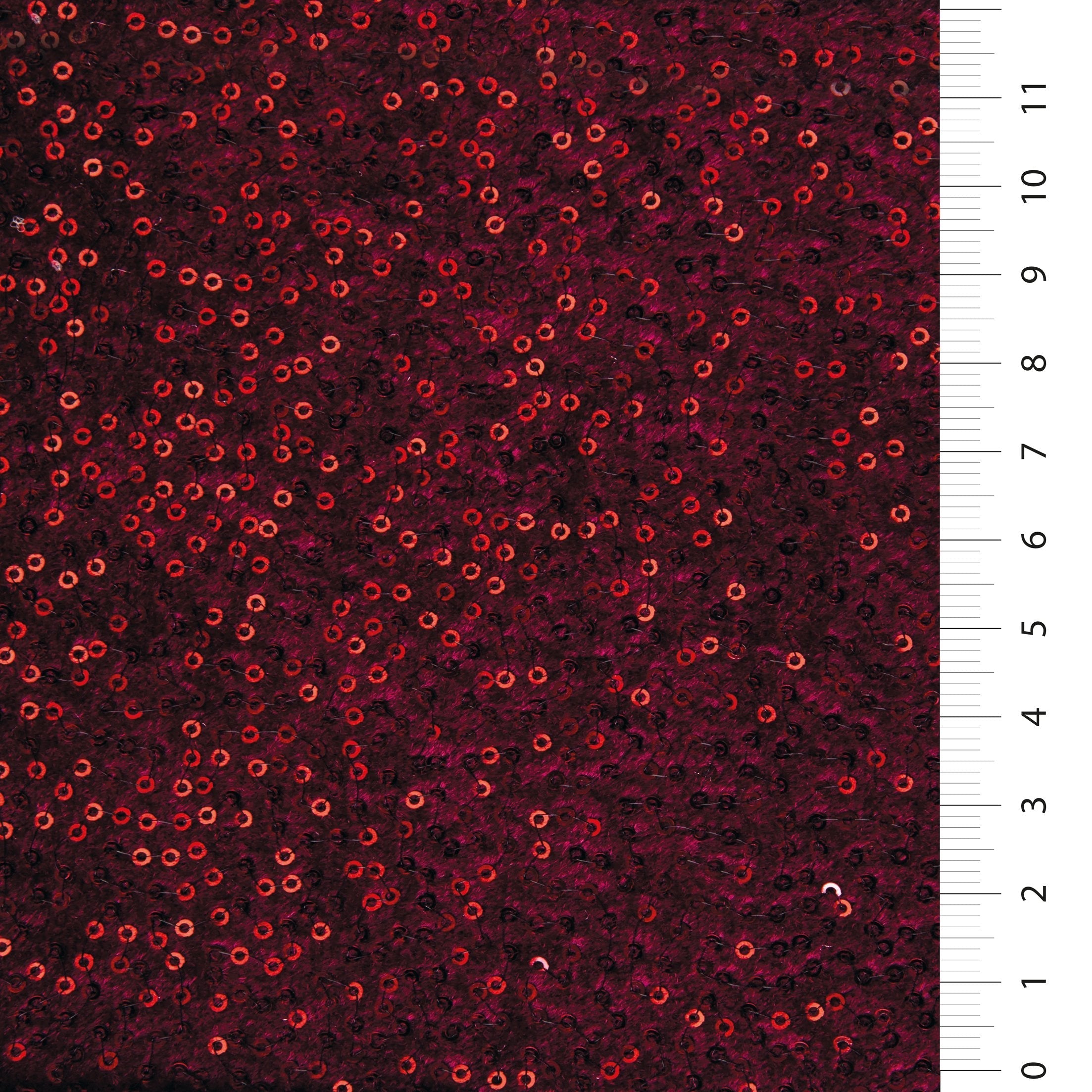 Burgundy Velvet Design Sequin Embroidered Knitted Fabric | Burç Fabric