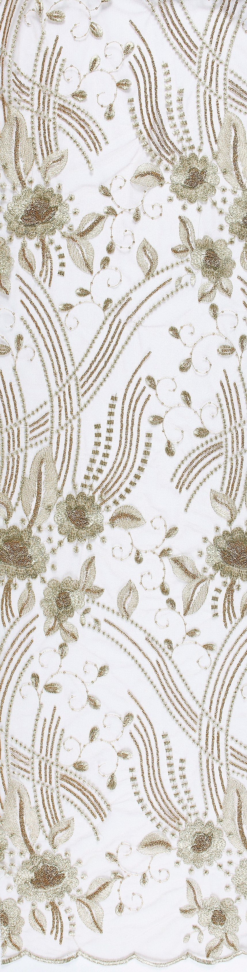 Gold Glitter Shiny Sequin Embroidered Fabric | Burç Fabric