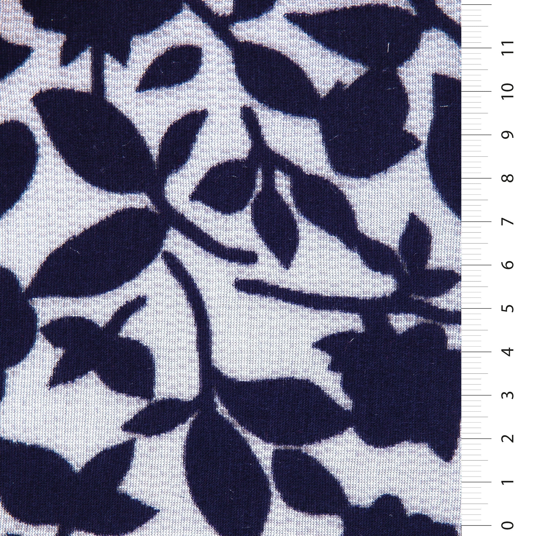 Spliced Cotton Floral Design Burnt Knit Fabric