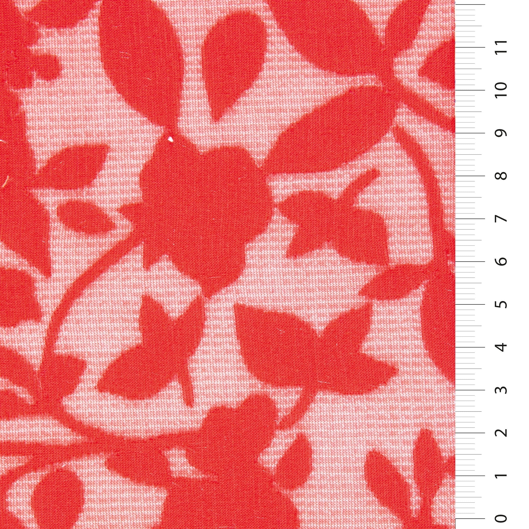 Spliced Cotton Floral Design Burnt Knit Fabric