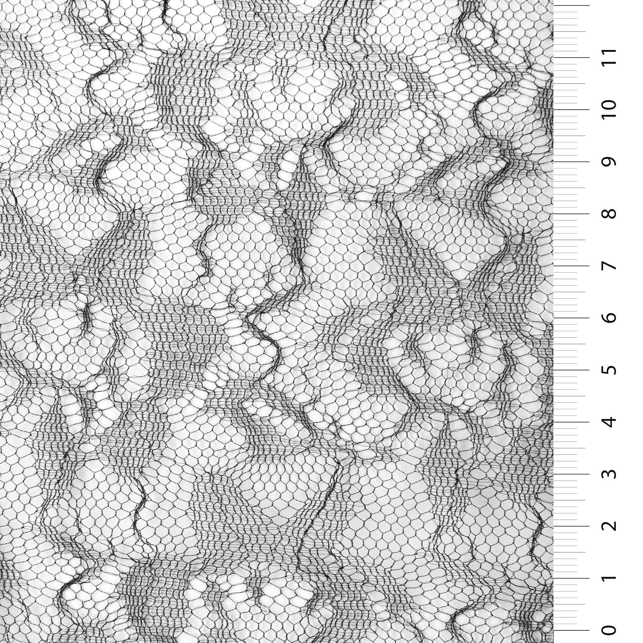 Black Floral Design Mesh Lace Tulle Fabric | Burç Fabric