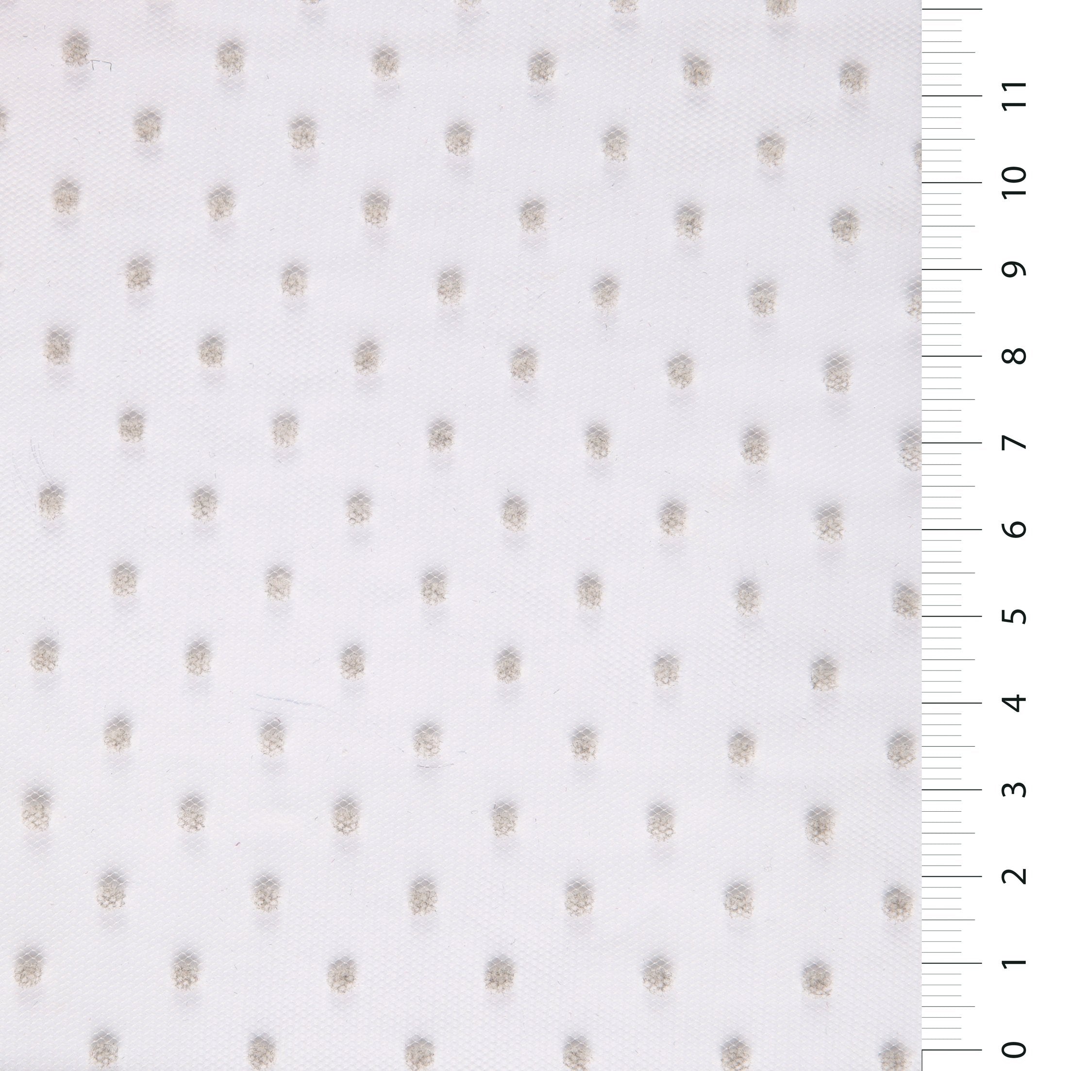 Skin Color Small Polka Dot Flocked Tulle Fabric | Burç Fabric