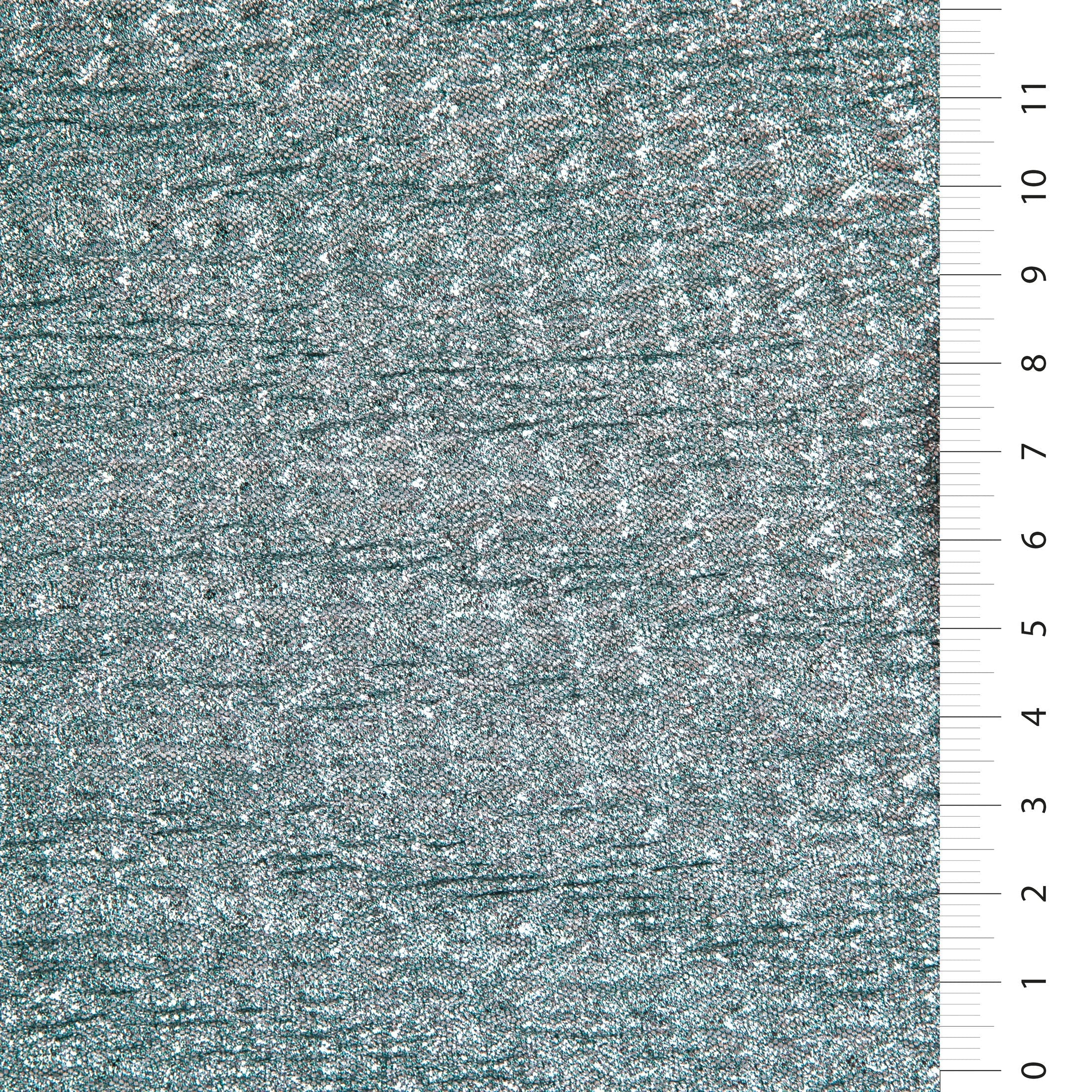 Green Foil Print Crimped Knitted Fabric | Burç Fabric
