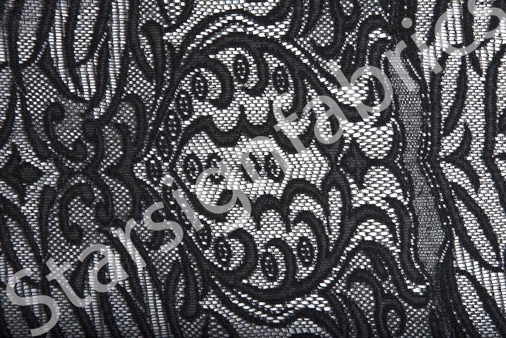 Black Lace Fabric Wedding Dress Party Wear Design | Burç Fabric