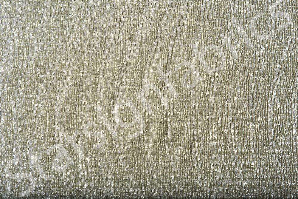Pistachio Green Color Foil Print Crimped Knitted Fabric | Burç Fabric