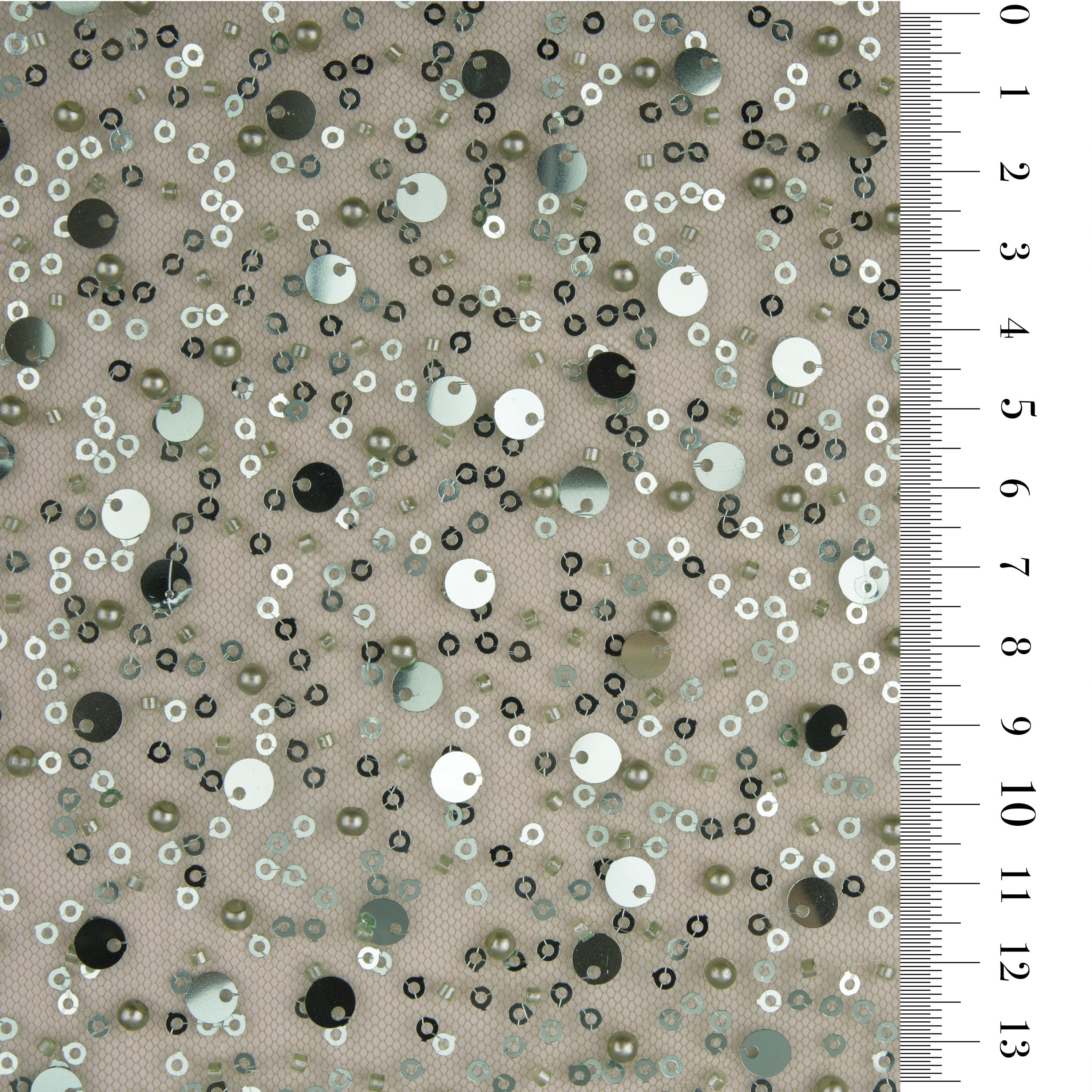 BL-001A DENSE SEquined PEARL AND CUT BEADED FABRIC