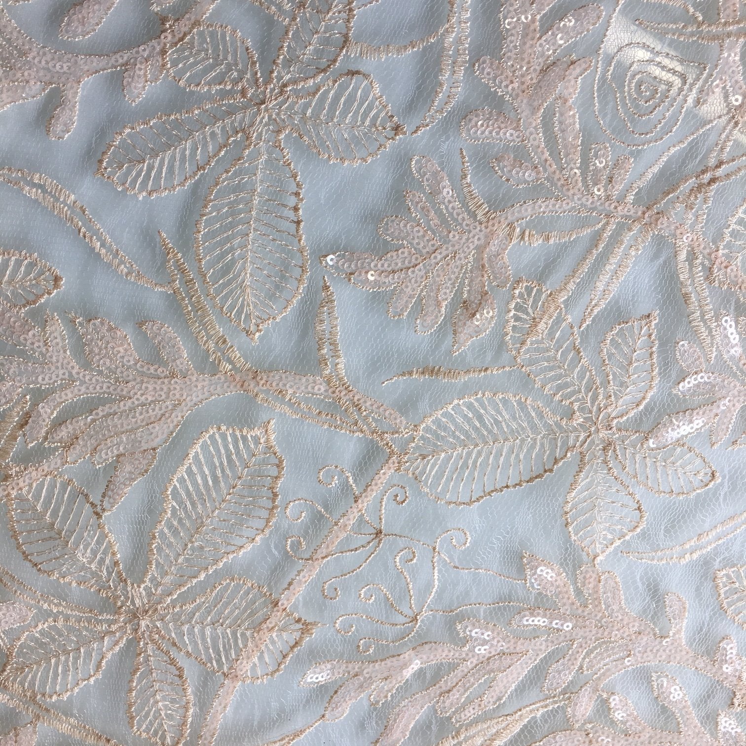 Geneva Style Salmon Flower Embroidered Lace Fabric | Burç Fabric